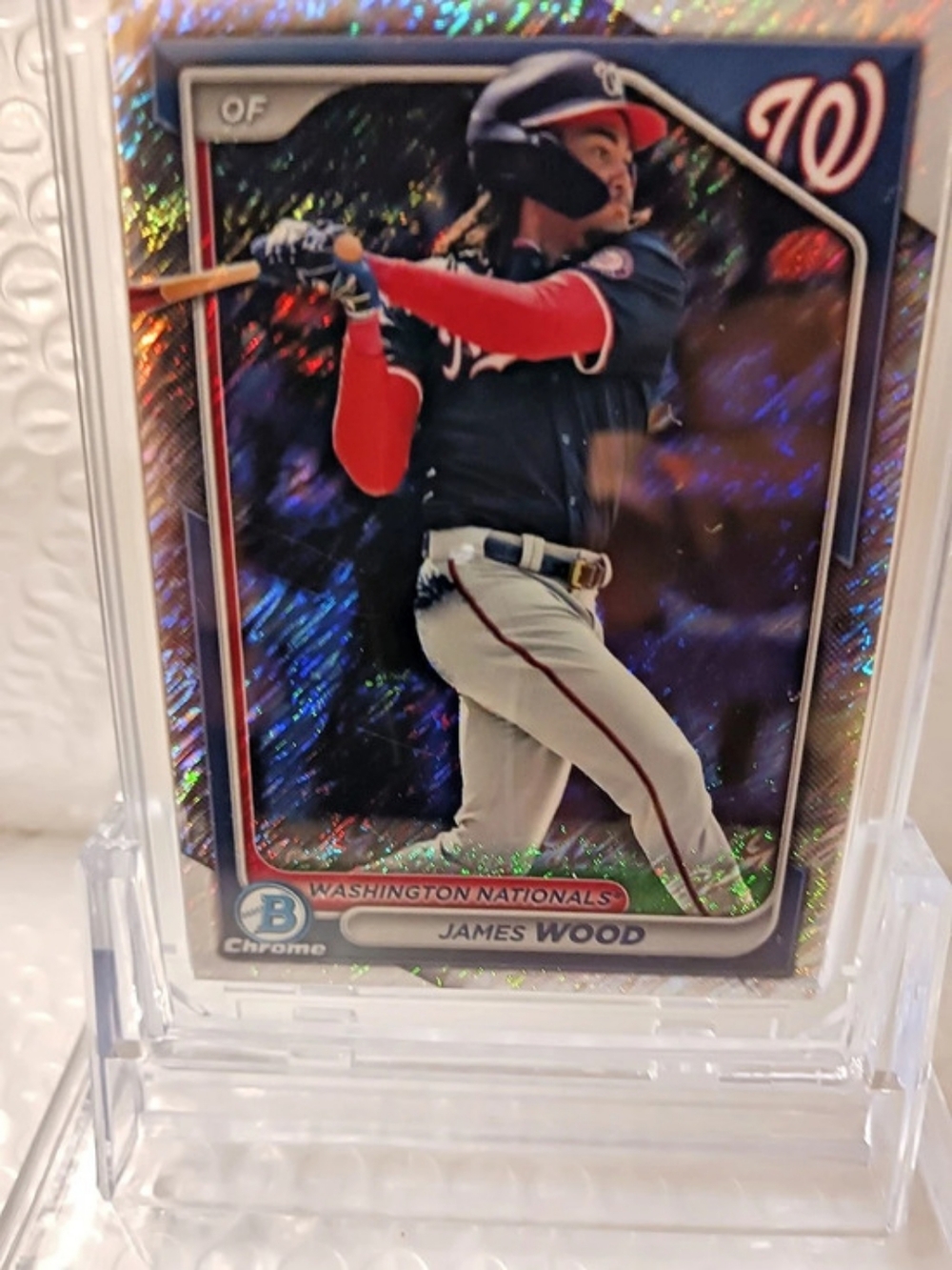 Topps 2024 Bowman Chrome Prospects James Wood (RC)Mojo Refractor James Wood